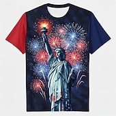 Patriotic T-shirt Graphic Tee USA Retro Vintage Patriotic T-shirt Sleeve 1776-2026 for Unisex Adults' 3D Print  for Independence Day / the Fourth of July 4th of July Party
