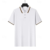 abordables Polo clásico para hombre-Hombre Camiseta de golf Camisetas polo piqué Casual Negocio Cuello polo acanalado Manga Corta Moda Básico Color sólido Plano Botones Verano Primavera Primavera &amp; Otoño Ajuste regular Azul cielo