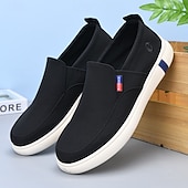 economico Scarpe Casual Slip-On-scarpe slip-on da uomo in tela, comode e traspiranti, perfette per le vacanze al mare e per l'abbigliamento da resort