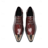 voordelige Klassieke Dress Schoenen-Echte leren bordeauxrode geklede schoenen met slangenprint voor heren, formele Oxford-schoenen voor bruiloften, luxe schoenen voor de bruidegom en bruiloftsgasten