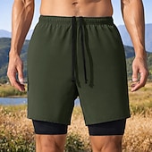 abordables Pantalones cortos de correr-Hombre Pantalones Cortos Running Pantalón Corto Short Running Pantalones cortos deportivos 2 en 1 con bolsillo para teléfono Bermudas Diario Exterior Deporte Verano Secado rápido Dispersor de humedad