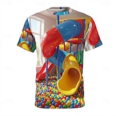 cheap 3D T shirts-Mens Playground Ball Pit T Shirt 3D All Over Print Colorful Slides Kidcore Aesthetic Short Sleeve Crew Neck Tee Clothing Apparel S M L XL XXL XXXL