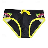 economico Costumi da bagno &amp; Pantaloni da surf-Per uomo Standard Costume da bagno Costume da Bagno Slip mare Patchwork Coulisse Asciugatura Rapida Elastico Traspirante Senza Maniche Pantaloni Surf Sport Acquatici Nuoto Estate