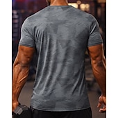 Недорогие Футболки и майки для бега-Муж. камуфляж Футболка для бега Компрессионная футболка Спортивная рубашка Спортивный топ Лето С короткими рукавами Быстровысыхающий Влагоотводящие Дышащий Тренировка в тренажерном зале Прогулки Бег