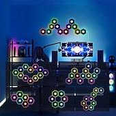 رخيصةأون أضواء زخرفية ذكية-٦/٨/١٠/١٢/٢٤ قطعة من مصابيح قرص العسل السداسية، ألواح جدارية LED تعمل بالصوت، إضاءة RGB معيارية يمكنك تركيبها بنفسك، تحكم عبر تطبيق بلوتوث، ديكور لغرفة الألعاب، غرفة النوم، غرفة المعيشة، تعمل بمنفذ