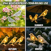 olcso Pathway Lights &amp; Lanterns-kültéri napelemes 5 izzós madárfüzér csipeszekkel, IP44 vízálló fali lámpa &amp;kerítésdekoráció, kerti, teraszi, hátsó udvari, villai és tájvilágítás