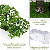 preiswerte Künstliche Pflanzen &amp; Grünpflanzen-Mini-Bonsai-Bäume aus Kunststoff in Zementtöpfen, dreistämmige künstliche Kiefern-Bonsai, künstliche Topfpflanzen für die Dekoration von Wohnzimmer, Schreibtisch oder Homeoffice