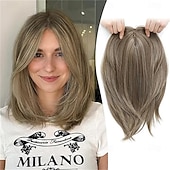 halpa Otsahiukset-30 cm:n hiuslisäke oheneville hiuksille, 16,5 x 16,5 cm:n paksu pohjallinen synteettinen päällinen otsatukalla, kuituperunat naisten hiuslisäkkeisiin päivittäiseen käyttöön, töihin, juhlaan,