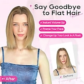 tanie Grzywki-doczepiane włosy, 2 sztuki 6-calowych krótkich, grubych doczepianych włosów, dodających objętości doczepianych włosów dla kobiet