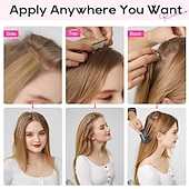 tanie Grzywki-doczepiane włosy, 2 sztuki 6-calowych krótkich, grubych doczepianych włosów, dodających objętości doczepianych włosów dla kobiet