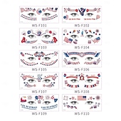  40 ورقة من ملصقات وشم مكياج يوم الاستقلال، علم الولايات المتحدة، ملصقات مكياج الوجه لحفلات اليوم الوطني