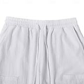 economico Vacanza-Per uomo Pantaloni di Lino Pantaloni Pantaloni Estivi Pantaloni Larghi Pantaloni Corti Coulisse Elastico in vita Semplice Comodità Traspirante Lunghezza intera Casuale Quotidiano All'aperto Vacanza