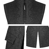 cheap Tops-Gothic Victorian Medieval Vest Sleeveless Prince Vampire Gentleman Zip-Up Fancy Dress Men's Halloween Carnival Masquerade Renaissance Fair LARP Retro Theme Party Adults' Vest