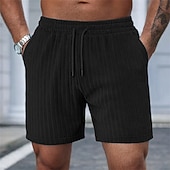 ieftine Pantaloni scurți casual-Bărbați Pantaloni Scurți Pantaloni scurți casual Jacquard Texturat Simplu Confort Respirabil Peste Genunchi Casual În aer liber Plajă Vacanță Modă Negru Roșu Vin Strech