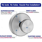 Χαμηλού Κόστους Κρεμάστρες για Μπουρνούζια-Συσκευασία 4 γάντζων βεντούζας για ντους, αφαιρούμενοι γάντζοι πετσετών για παράθυρο μπάνιου, γάντζος για μπουρνούζι για κρέμασμα