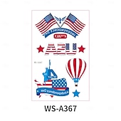  10/20 feuilles d'autocollants de tatouage pour la fête de l'indépendance américaine en stock. Vente en gros d'autocollants de tatouage décoratifs pour le maquillage du visage et la célébration du