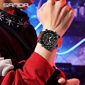 זול שעונים דיגיטלים-SANDA גברים שעון דיגיטלי מינימליסטי רטרו וינטג ' פאר ספורטיבי זורח שעון עצר Alarm Clock ספירה לאחור ג'ל סיליקון שעון