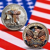  Monedă comemorativă pentru veteranul american „În Dumnezeu avem încredere” - 250 de ani de libertate, ediție limitată 1776-2026, cu vultur, cizme militare, clopot al Libertății și design cu steagul american