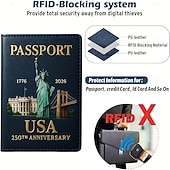  κάτοχος διαβατηρίου για την 250ή επέτειο των Ηνωμένων Πολιτειών, κάτοχος διαβατηρίου για το ιδρυτικό πνεύμα, αναμνηστική έκδοση για τα 250 χρόνια, πορτοφόλι διαβατηρίου ταξιδιού, κλείδωμα RFID,