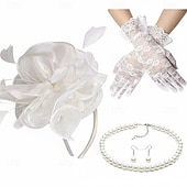 economico Fascinatori &amp; Cappelli-Set Derby Guanti Copricapo Collana con accessori Costume Per donna Mascherata Matrimonio Ascot Festival delle corse di cavalli Adulti Copricapo Guanti Orecchini