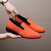 abordables Mocasines-Mocasines de piel sintética con efecto cocodrilo rojo para hombre: elegantes zapatos de vestir sin cordones para bodas, fiestas y eventos formales.