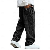 economico Classico-Per uomo Pantaloni di Lino Pantaloni Pantaloni Estivi Pantaloni Larghi Tasca Elastico in vita Gamba Dritta Tinta unica Confortevole Traspirante Lunghezza intera Casuale Quotidiano Ferie Vacanza Moda