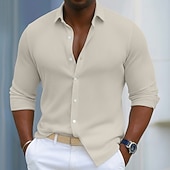 cheap Men's Button Up Shirts-Men's Shirt Corduroy Shirt Button Up Shirt Blue Black White Navy Blue Purple Long Sleeve Plain Turndown Casual Daily Button-Down Clothing Apparel Polyester Fashion Streetwear Classic Casual