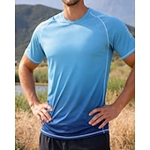 billiga Löpar-T-shirts och linnen-Herr Lutning T-shirt för jogging Kompressionströja Atletisk skjorta Sport topp Sommar Kortärmad Snabb tork Fuktabsorberande Andningsfunktion Gymträning Gång Joggning Blå Svart Himmelsblå Sportkläder