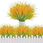 ieftine Flori Artificiale-15 tulpini artificiale de grâu, spice de orez artificiale, mănunchi mare de grâu din plastic pentru decor interior și exterior, afișaj tip casă de la țară, scenă &amp;recuzită de dans