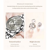 cheap Mechanical Watches-New Olevs Brand Ladies' Business Watch With Luminous Display, Calendar And Week Indication, Fully Automatic Mechanical Movement, Diamond-Set Rhombus Shape, Water-Resistant, Suitable For Casual And Spo