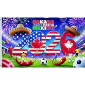 baratos Bandeiras de Jardim, Banner-Bandeira para a Copa do Mundo de Futebol de 2026 com símbolos nacionais, perfeita para comemorações e eventos esportivos, uma bandeira vibrante para apoiar os torcedores.