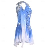 economico Abiti da Pattinaggio Artistico-Abito da pattinaggio artistico Ragazze Pattinaggio sul ghiaccio Vestito Nero Bianco Giallo Patchwork Foro per il pollice Elasticizzato Allenamento Competizione Vestiti da pattinaggio sul ghiaccio