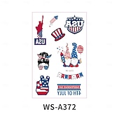  10/20 feuilles d'autocollants de tatouage pour la fête de l'indépendance américaine en stock. Vente en gros d'autocollants de tatouage décoratifs pour le maquillage du visage et la célébration du