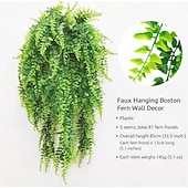 levne Umělé rostliny a zeleň-4 kusy umělých závěsných rostlin z bostonské révy, umělé kapradiny, břečťanu, umělé vinné listy, ratan, pro venkovní a vnitřní dekoraci, závěsné košíky, svatební hostiny, girlandy, dekorace