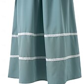 abordables Vestido-Retro Antiguo Medieval Renacimiento Hasta el Suelo Vestidos Campana Princesas Escote Cuadrado Disfraz Mujer Fantasía Víspera de Todos los Santos Carnaval Mascarada Feria del Renacimiento LARP Adulto