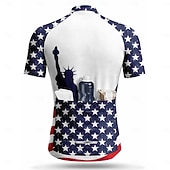 preiswerte Radtrikot Herren-Amerikas 250. Jahrestag Tag der Unabhängigkeit Amerikanischer Nationalfeiertag Herren Radtrikot Amerikanische US-Flagge Kurzarm Fahhrad Trikot Oberteil mit 3 Gesäßtaschen UV-beständig