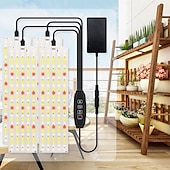 Недорогие Освещение для роста растений-Светильник для выращивания растений, полноспектральный светильник для комнатных растений, 270/405/540 светодиодов, автоматический таймер включения/выключения на 3/9/12 часов, 3 режима освещения, 9