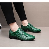 Χαμηλού Κόστους Derby παπούτσια-Ανδρικά παπούτσια με κορδόνια από συνθετικό δέρμα σε κόκκινο μοτίβο κροκόδειλου, μοντέρνα σχεδίαση για ειδικές περιστάσεις