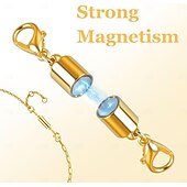 economico arti, mestieri e cucito-Confezione da 12 fermagli e chiusure magnetiche per collane. Estensore per collane con magnete potente. Chiusura magnetica per collane per la creazione di bracciali e collane di gioielli. Placcatura