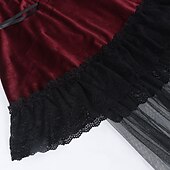 abordables Conjuntos-Rococó Victoriano Renacimiento Vestidos Abrigo Disfraz de lujo Bruja Vampiros Atuendo real Disfraz Mujer Fantasía Víspera de Todos los Santos Carnaval Rendimiento LARP Feria Ren Adulto Cima Vestido