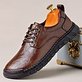 preiswerte Lässige Schnürschuhe-Braune Herren-Freizeitschuhe, atmungsaktives Obermaterial mit Schnürdetails, bequeme Stützsohle, perfekt für Büro, Freizeit und Alltag