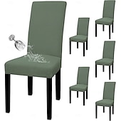 billige stoltrekk-100 % vanntett stoltrekk til spisestue, sett med 6, stretch jacquard stoltrekk, avtakbart og vaskbart, for hjem, restaurant, bankett