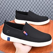 economico Scarpe Casual Slip-On-scarpe slip-on da uomo in tela, comode e traspiranti, perfette per le vacanze al mare e per l'abbigliamento da resort