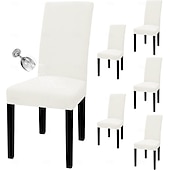 billige stoltrekk-100 % vanntett stoltrekk til spisestue, sett med 6, stretch jacquard stoltrekk, avtakbart og vaskbart, for hjem, restaurant, bankett