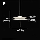 tanie Światła wysp-2 światła 50 cm Pojedynczy projekt Lampy widzące Szkło Akryl Wielowarstwowy Galwanizowany Malowane wykończenia Nowoczesny Styl skandynawski 85-265V