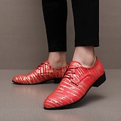 Недорогие Дерби туфли-Мужские туфли из искусственной кожи в красно-золотую полоску – стильная формальная обувь для свадеб и деловых мероприятий.