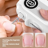 Недорогие Личный уход и здоровье-Электрическая пилочка для ногтей 4-в-1 с аккумулятором и светодиодной подсветкой, питанием от USB, обеспечивает салонное качество, имеет 2 скорости и подходит для женщин, мужчин, взрослых и пожилых