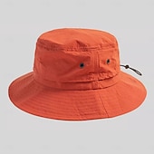 cheap Men's Hats-Unisex Bucket Hat Black Navy Blue Tactel Ruched Drawstring Adjustable Sports &amp; Outdoors Casual Outdoor Solid Color Sun Protection Sunscreen