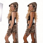 halpa Eläinkostyyri-Kissa Matta musta Halloween Cosplay-Asut Eläimen puku Karnevaali puku Cosplay Aikuisten Naisten Halloween Mardi Gras Helppoja Halloween-asuja Pukeudu