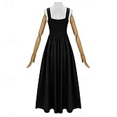 cheap Dresses-Vintage Medieval Renaissance Long Length Dress Fairy Lace up A-Line Fancy Dress Women's Fantasy Halloween Carnival Masquerade Renaissance Fair LARP Retro Theme Party Adults Dress